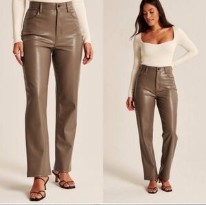 Abercrombie & Fitch 90's Ultra High Rise Straight Pants 4 Short Vegan Le…
